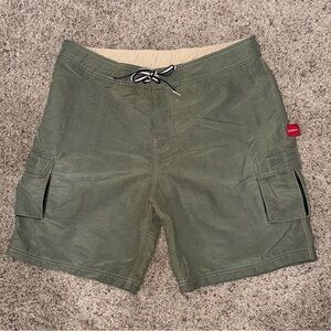 Vintage Men’s Stussy Army Green Rip Stop Cargo Shorts!